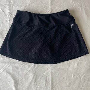 Head Women’s Athletic Skort Black Quilted design, inner liner, pocket/ft waist